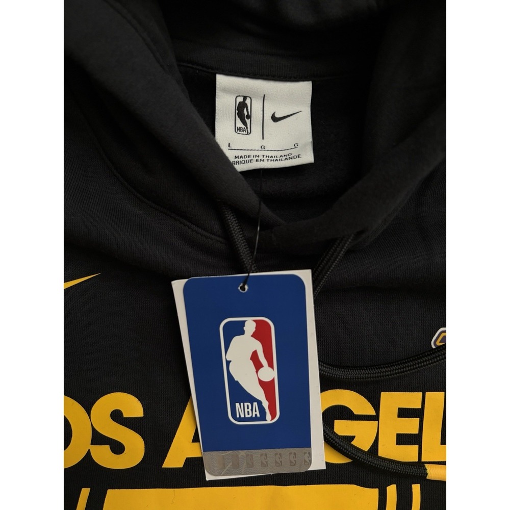 NEW Nike Los Angeles Lakers Pullover Hoodie LA Lakers Black Fleece Men's Large - Picture 3 of 8